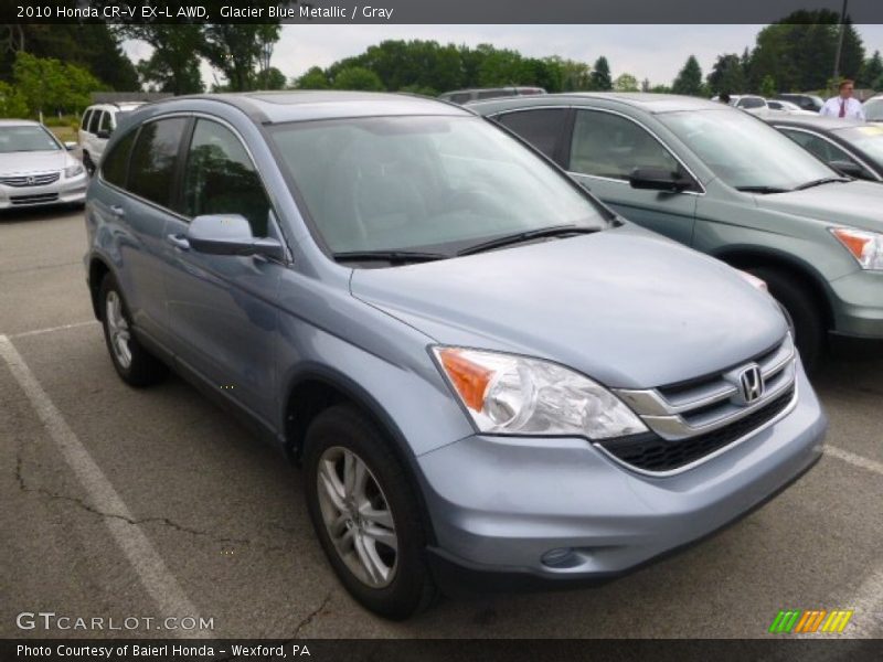 Glacier Blue Metallic / Gray 2010 Honda CR-V EX-L AWD