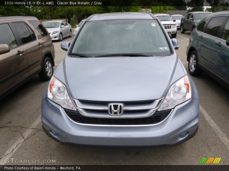 Glacier Blue Metallic / Gray 2010 Honda CR-V EX-L AWD