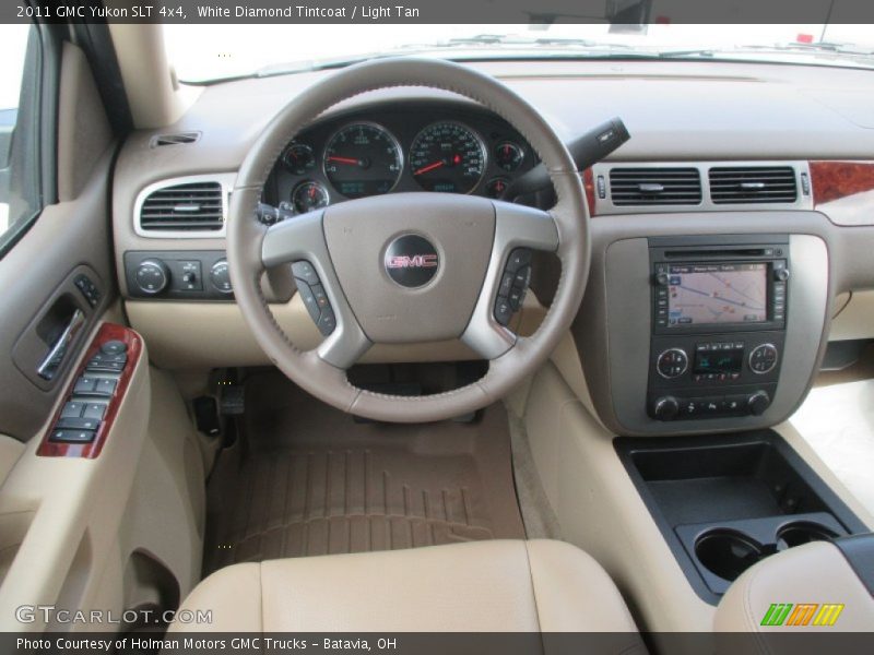 White Diamond Tintcoat / Light Tan 2011 GMC Yukon SLT 4x4