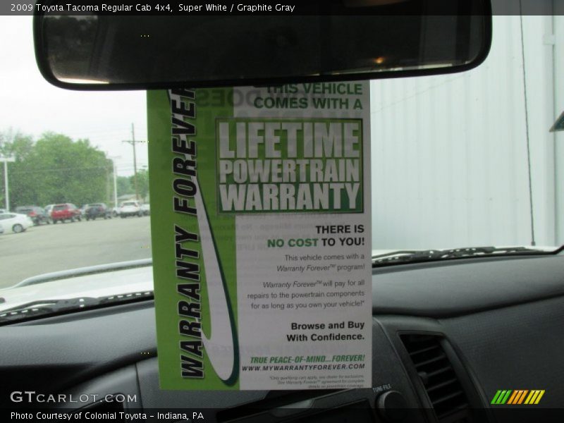Super White / Graphite Gray 2009 Toyota Tacoma Regular Cab 4x4