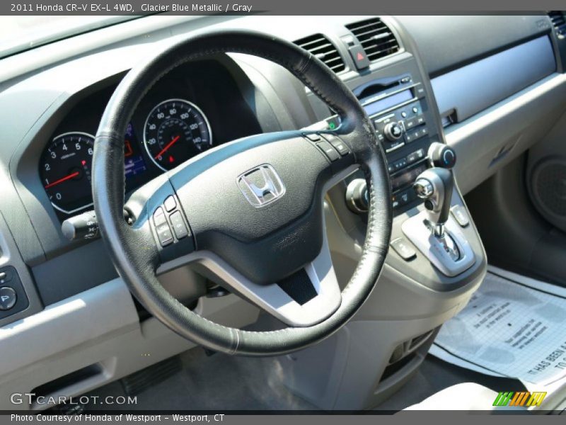 Glacier Blue Metallic / Gray 2011 Honda CR-V EX-L 4WD