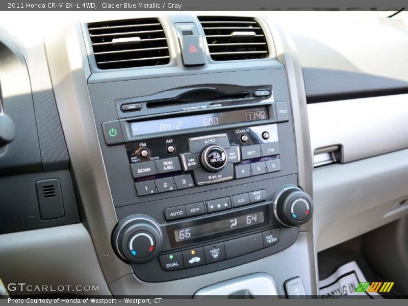 Glacier Blue Metallic / Gray 2011 Honda CR-V EX-L 4WD
