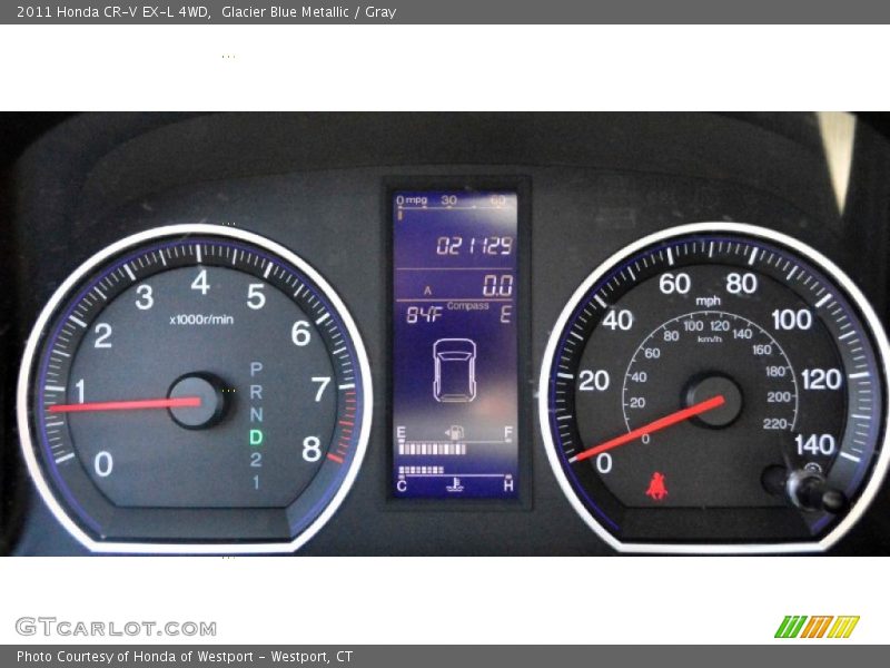 Glacier Blue Metallic / Gray 2011 Honda CR-V EX-L 4WD