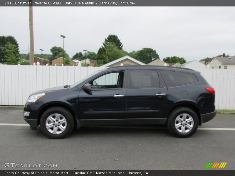 Dark Blue Metallic / Dark Gray/Light Gray 2011 Chevrolet Traverse LS AWD