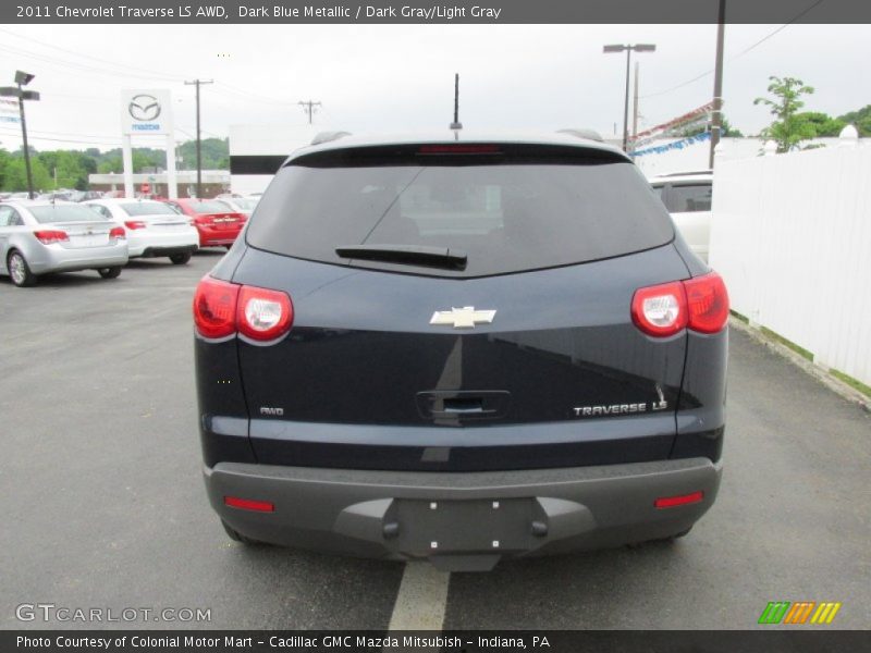 Dark Blue Metallic / Dark Gray/Light Gray 2011 Chevrolet Traverse LS AWD