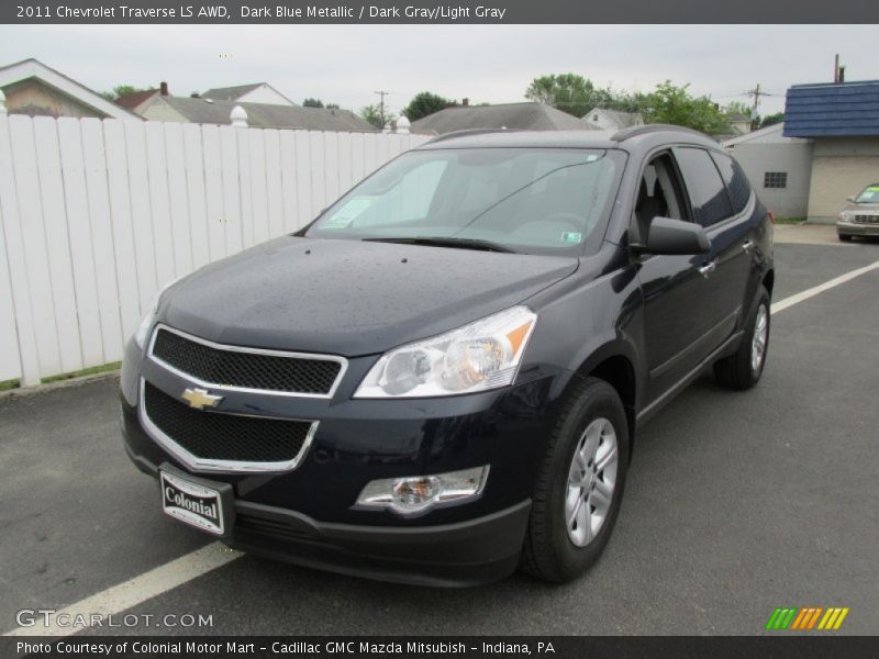 Dark Blue Metallic / Dark Gray/Light Gray 2011 Chevrolet Traverse LS AWD