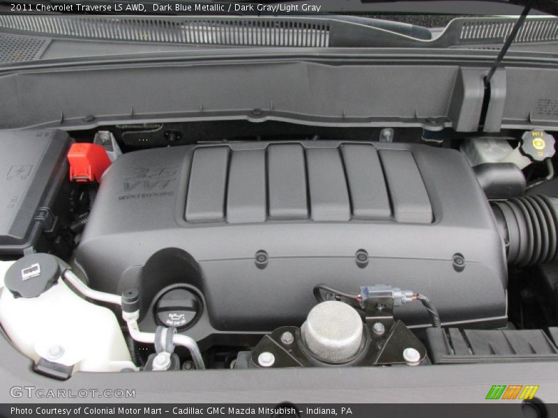 Dark Blue Metallic / Dark Gray/Light Gray 2011 Chevrolet Traverse LS AWD
