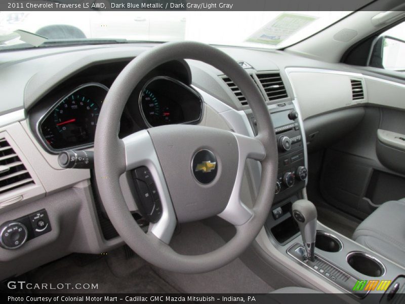 Dark Blue Metallic / Dark Gray/Light Gray 2011 Chevrolet Traverse LS AWD