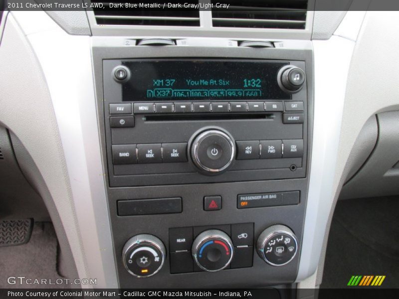 Dark Blue Metallic / Dark Gray/Light Gray 2011 Chevrolet Traverse LS AWD