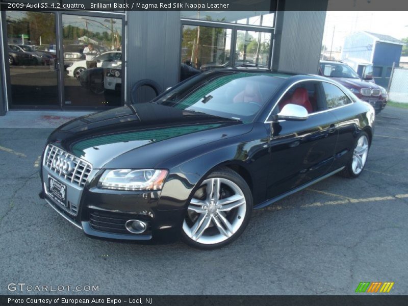 Brilliant Black / Magma Red Silk Nappa Leather 2009 Audi S5 4.2 quattro