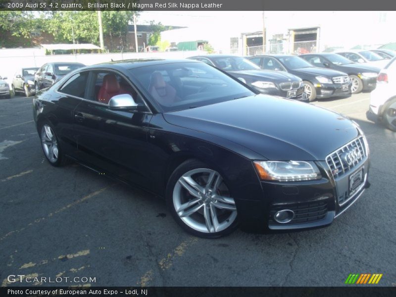 Brilliant Black / Magma Red Silk Nappa Leather 2009 Audi S5 4.2 quattro