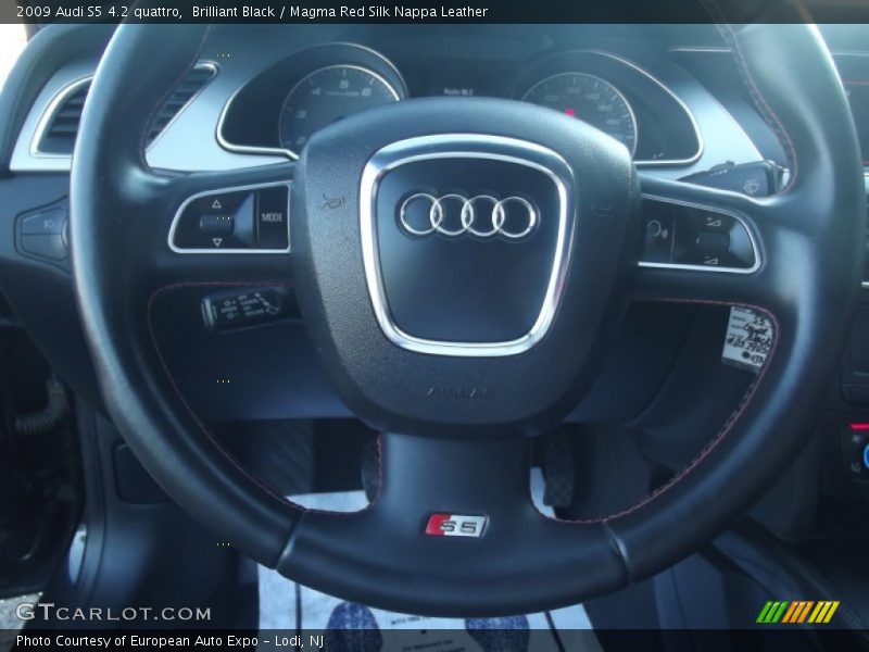 Brilliant Black / Magma Red Silk Nappa Leather 2009 Audi S5 4.2 quattro