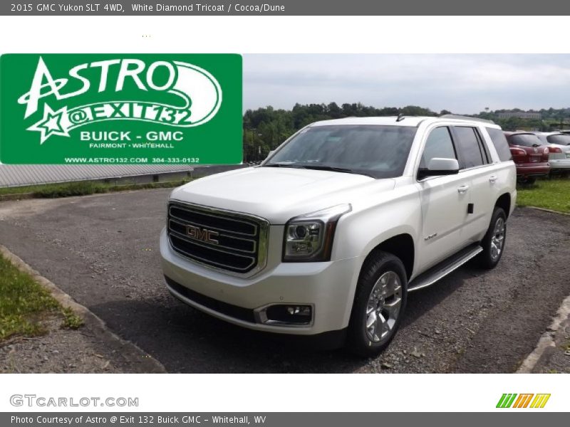 White Diamond Tricoat / Cocoa/Dune 2015 GMC Yukon SLT 4WD
