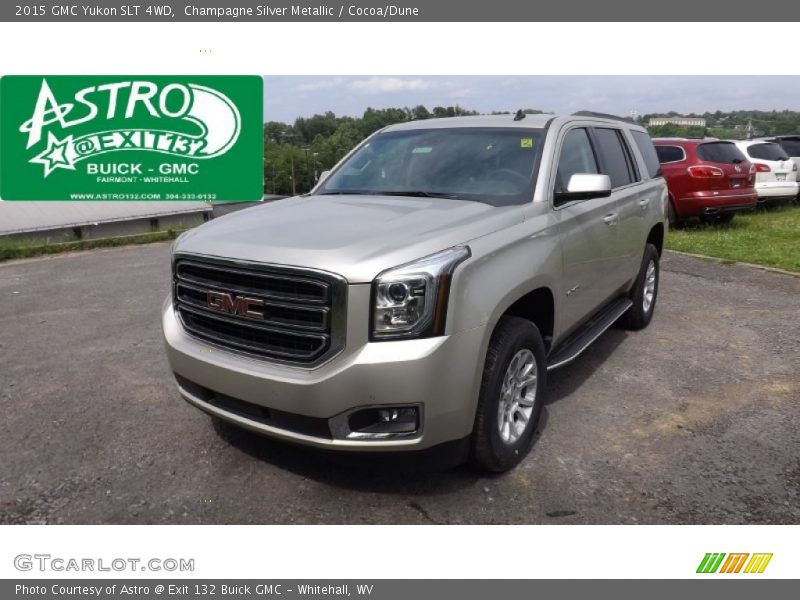 Champagne Silver Metallic / Cocoa/Dune 2015 GMC Yukon SLT 4WD