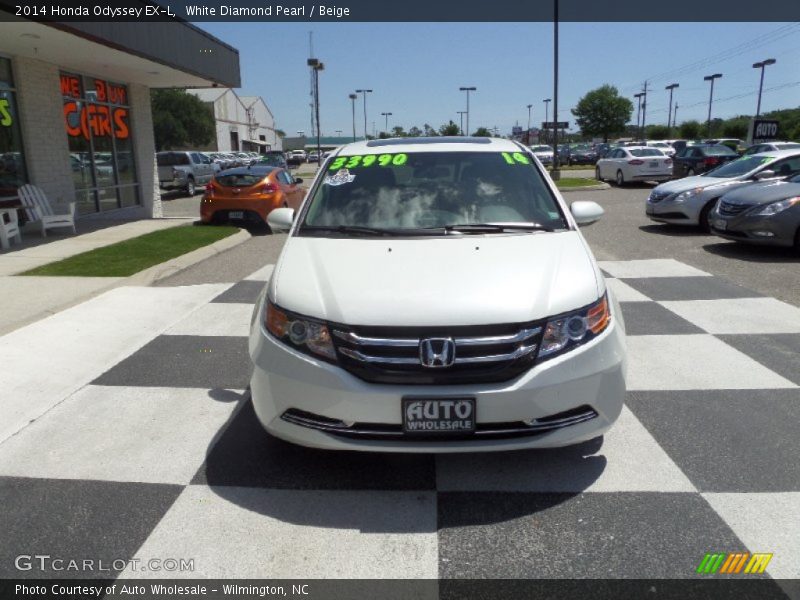 White Diamond Pearl / Beige 2014 Honda Odyssey EX-L