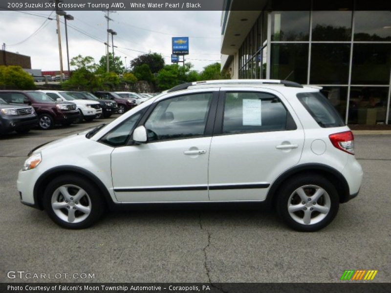 White Water Pearl / Black 2009 Suzuki SX4 Crossover Touring AWD