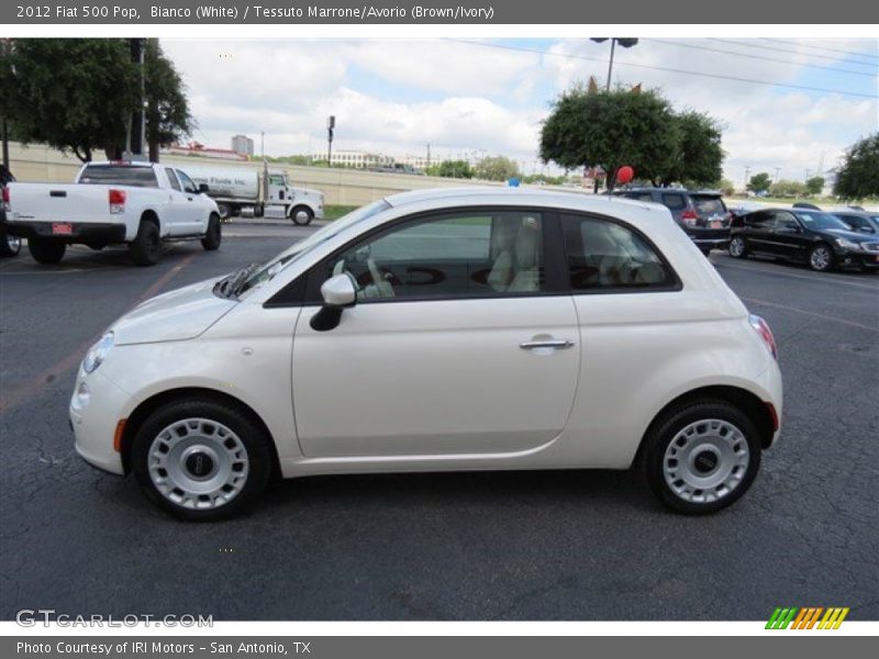 Bianco (White) / Tessuto Marrone/Avorio (Brown/Ivory) 2012 Fiat 500 Pop