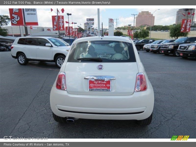 Bianco (White) / Tessuto Marrone/Avorio (Brown/Ivory) 2012 Fiat 500 Pop