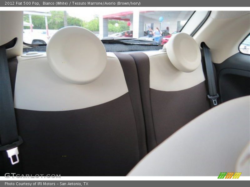 Bianco (White) / Tessuto Marrone/Avorio (Brown/Ivory) 2012 Fiat 500 Pop