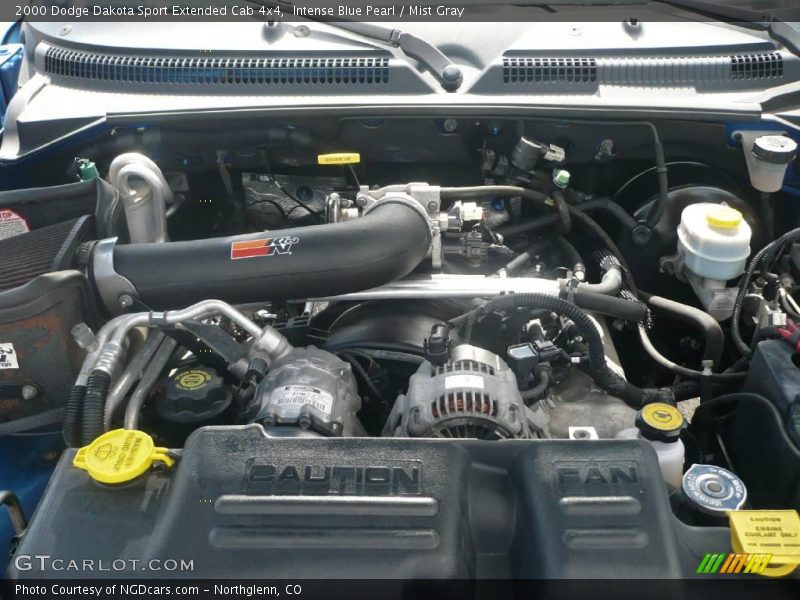 Intense Blue Pearl / Mist Gray 2000 Dodge Dakota Sport Extended Cab 4x4