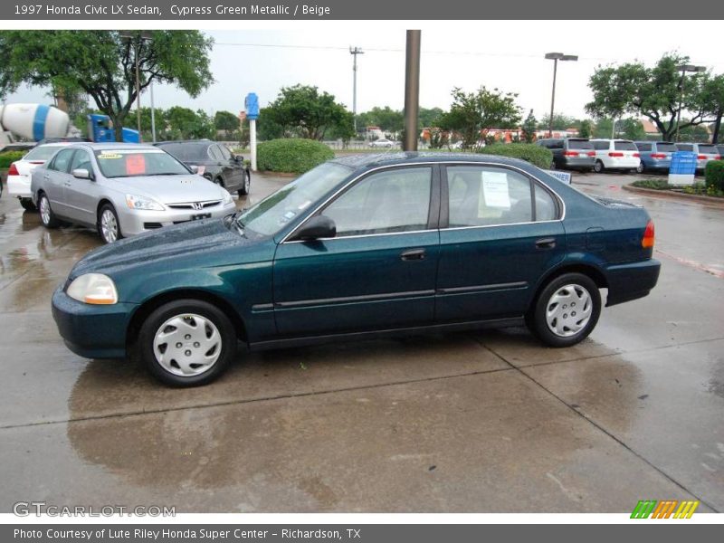 Cypress Green Metallic / Beige 1997 Honda Civic LX Sedan