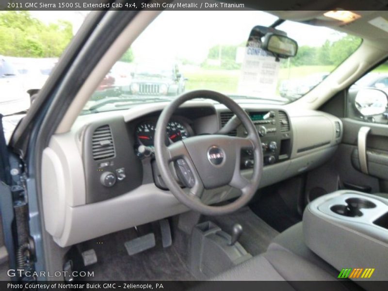 Stealth Gray Metallic / Dark Titanium 2011 GMC Sierra 1500 SL Extended Cab 4x4