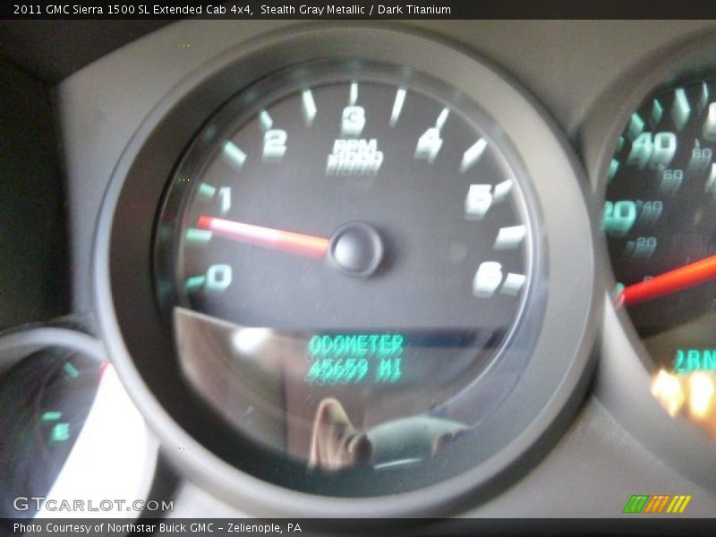 Stealth Gray Metallic / Dark Titanium 2011 GMC Sierra 1500 SL Extended Cab 4x4