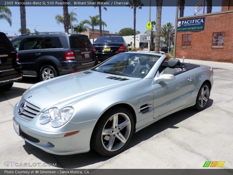 Brilliant Silver Metallic / Charcoal 2005 Mercedes-Benz SL 500 Roadster