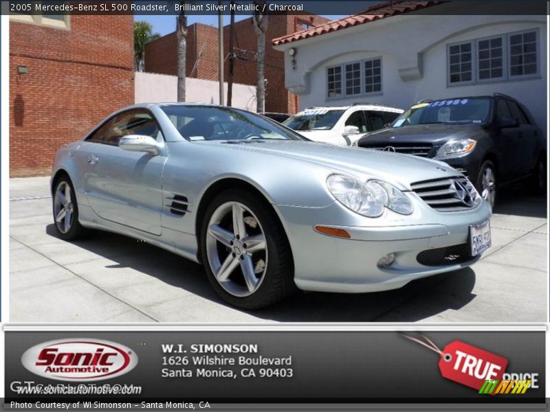 Brilliant Silver Metallic / Charcoal 2005 Mercedes-Benz SL 500 Roadster