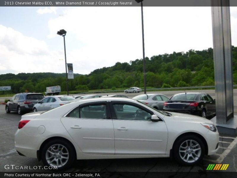White Diamond Tricoat / Cocoa/Light Neutral 2013 Chevrolet Malibu ECO