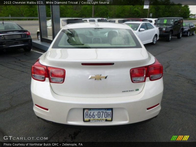 White Diamond Tricoat / Cocoa/Light Neutral 2013 Chevrolet Malibu ECO