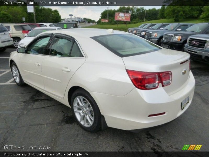 White Diamond Tricoat / Cocoa/Light Neutral 2013 Chevrolet Malibu ECO