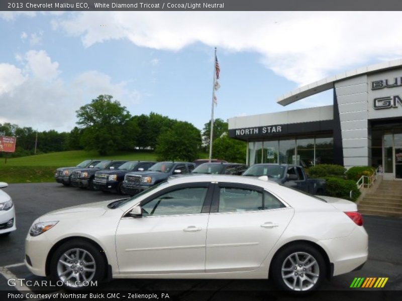 White Diamond Tricoat / Cocoa/Light Neutral 2013 Chevrolet Malibu ECO