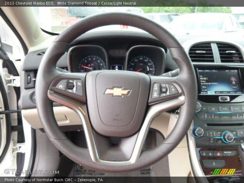 White Diamond Tricoat / Cocoa/Light Neutral 2013 Chevrolet Malibu ECO