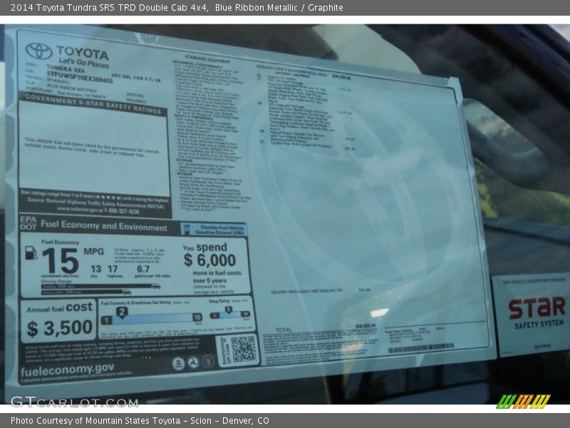Blue Ribbon Metallic / Graphite 2014 Toyota Tundra SR5 TRD Double Cab 4x4