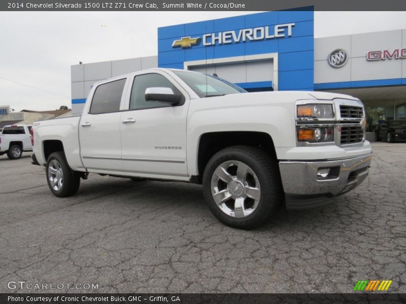 Summit White / Cocoa/Dune 2014 Chevrolet Silverado 1500 LTZ Z71 Crew Cab