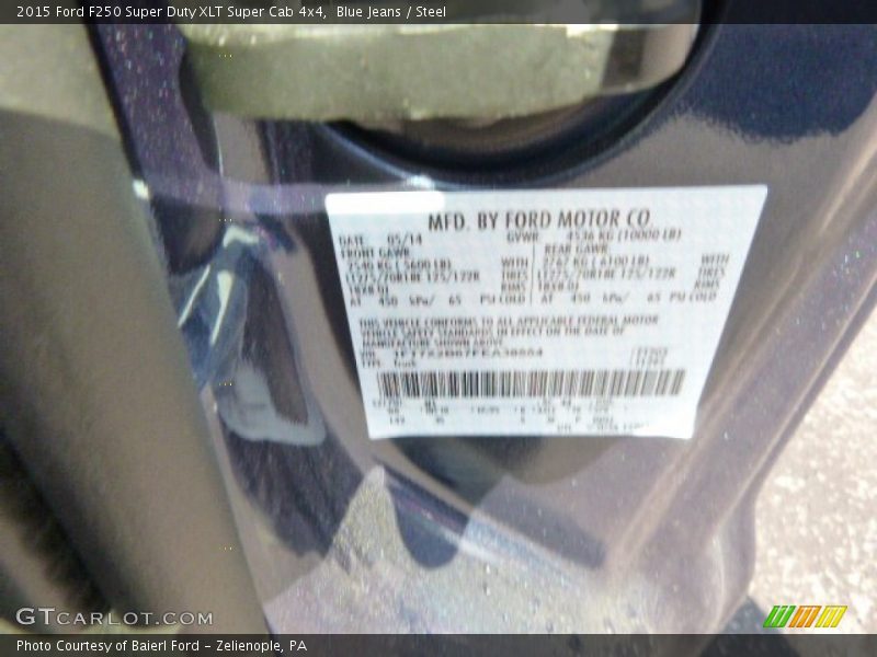 Blue Jeans / Steel 2015 Ford F250 Super Duty XLT Super Cab 4x4