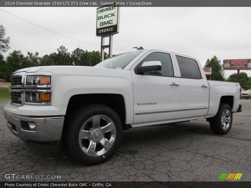 Summit White / Cocoa/Dune 2014 Chevrolet Silverado 1500 LTZ Z71 Crew Cab