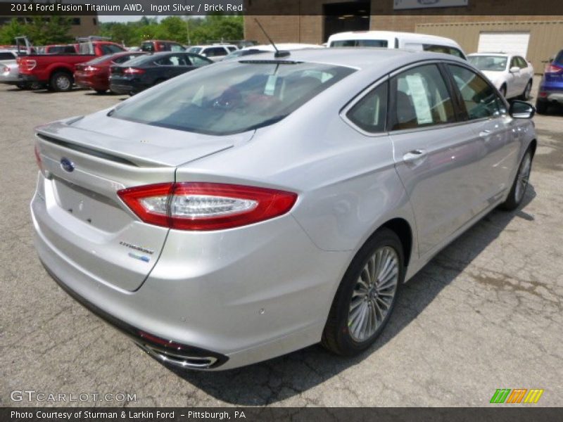 Ingot Silver / Brick Red 2014 Ford Fusion Titanium AWD