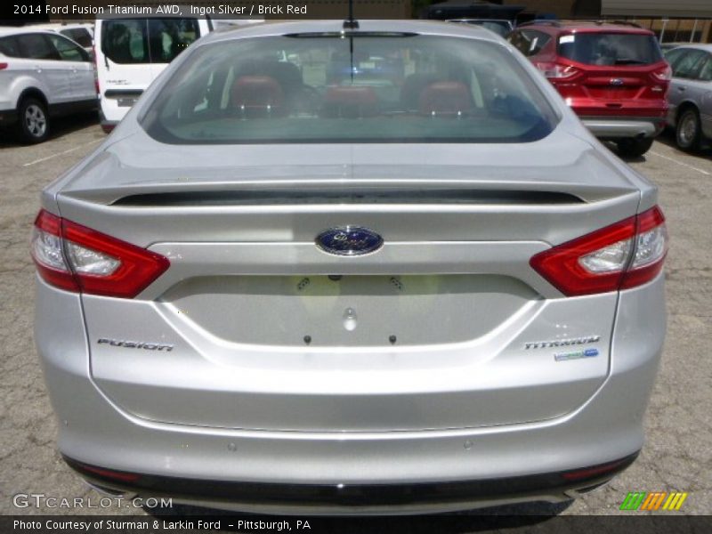 Ingot Silver / Brick Red 2014 Ford Fusion Titanium AWD
