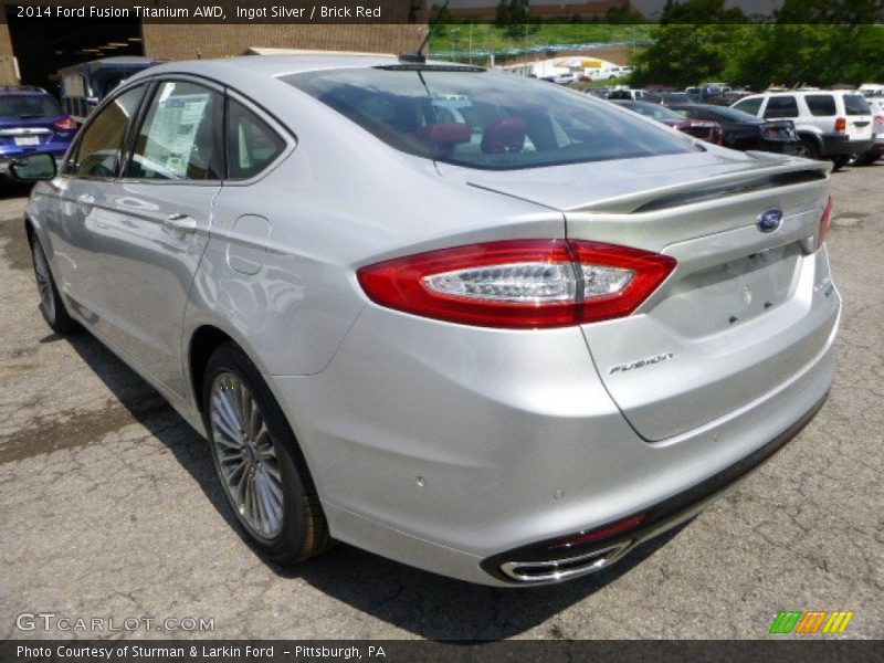 Ingot Silver / Brick Red 2014 Ford Fusion Titanium AWD