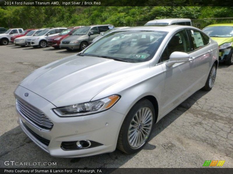 Ingot Silver / Brick Red 2014 Ford Fusion Titanium AWD