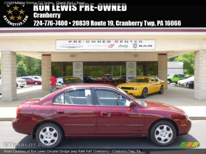 Chianti Red / Beige 2002 Hyundai Elantra GLS Sedan