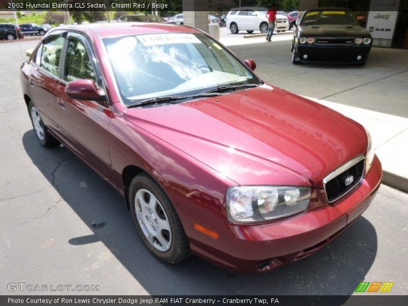 Chianti Red / Beige 2002 Hyundai Elantra GLS Sedan