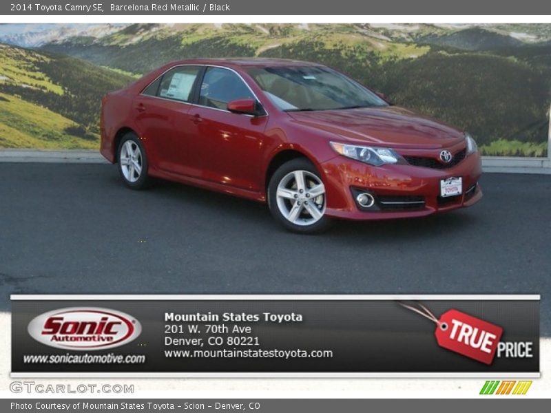 Barcelona Red Metallic / Black 2014 Toyota Camry SE