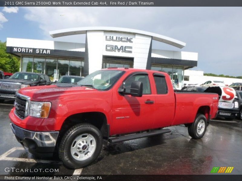 Fire Red / Dark Titanium 2011 GMC Sierra 2500HD Work Truck Extended Cab 4x4