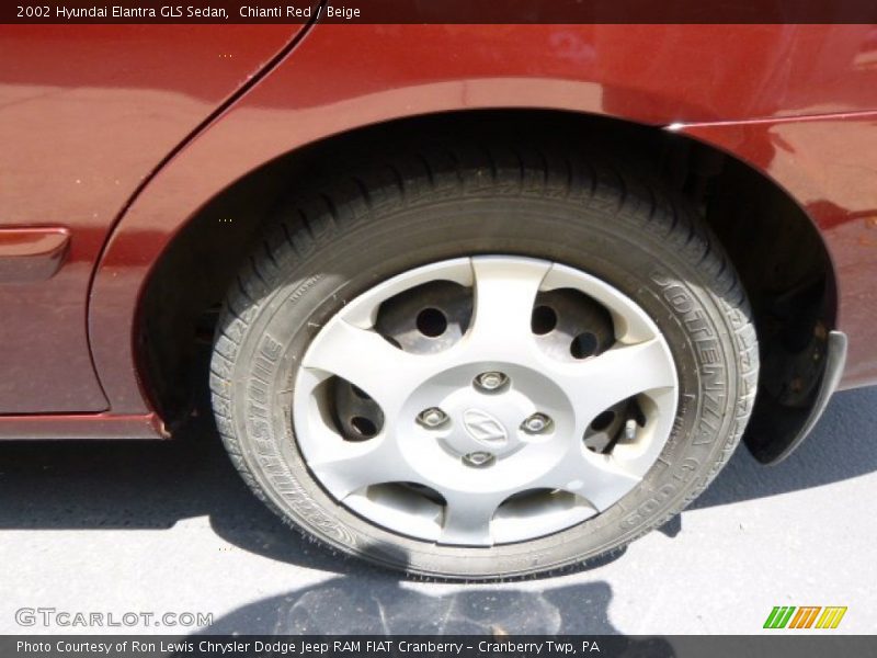 Chianti Red / Beige 2002 Hyundai Elantra GLS Sedan