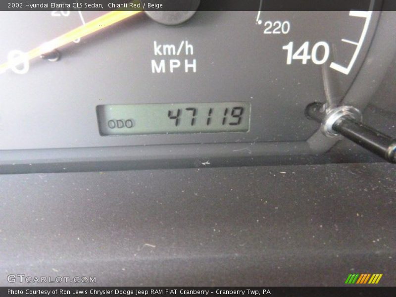 Chianti Red / Beige 2002 Hyundai Elantra GLS Sedan