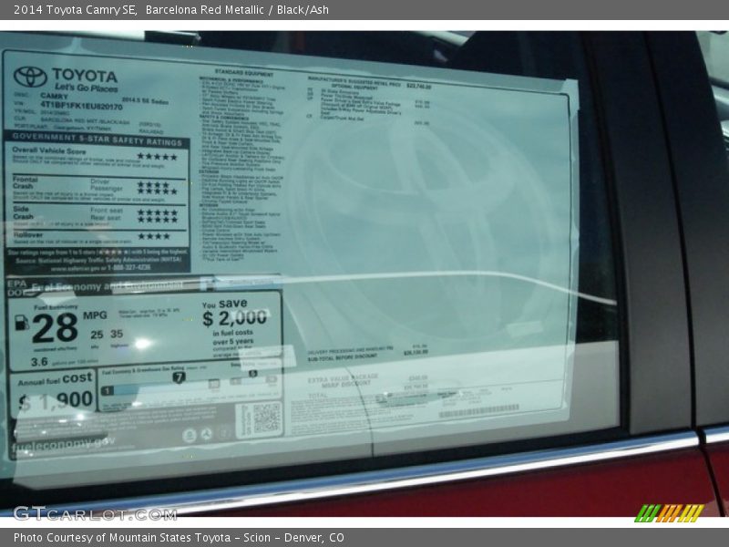 Barcelona Red Metallic / Black/Ash 2014 Toyota Camry SE