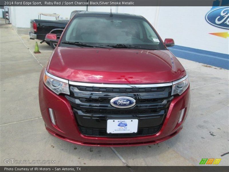 Ruby Red / Sport Charcoal Black/Silver Smoke Metallic 2014 Ford Edge Sport